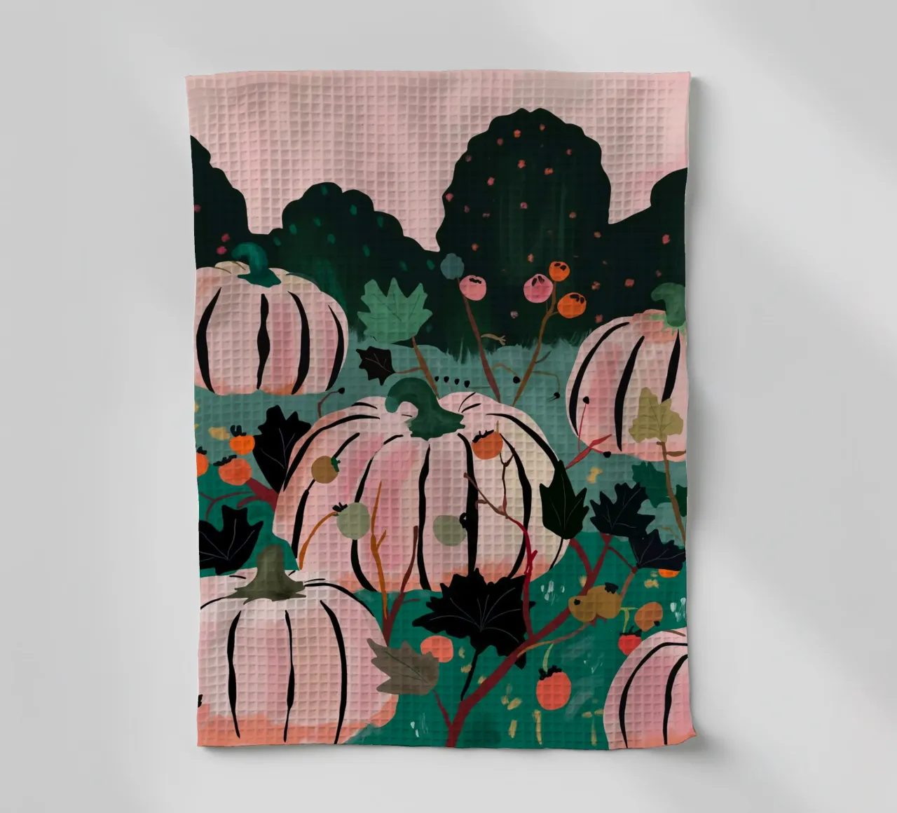 Pumpkin Patch tea towel by ArtsySesta