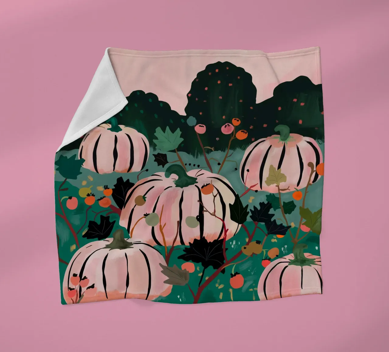 Pumpkin Patch fleece blanket by ArtsySesta