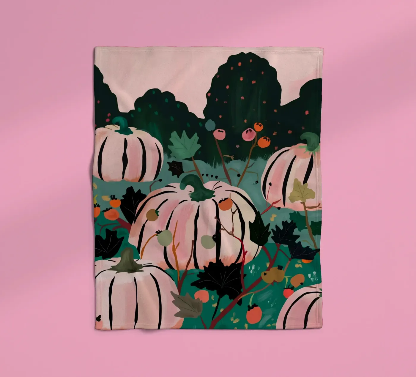 Pumpkin Patch fleece blanket by ArtsySesta