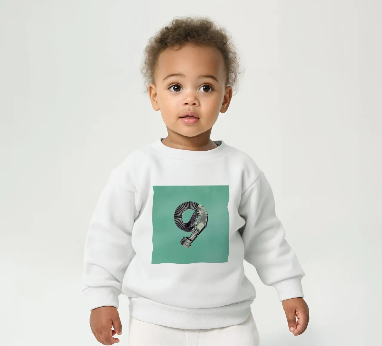 Steampunk Alphabet Number 9 felpa neonato da Birgit Palma