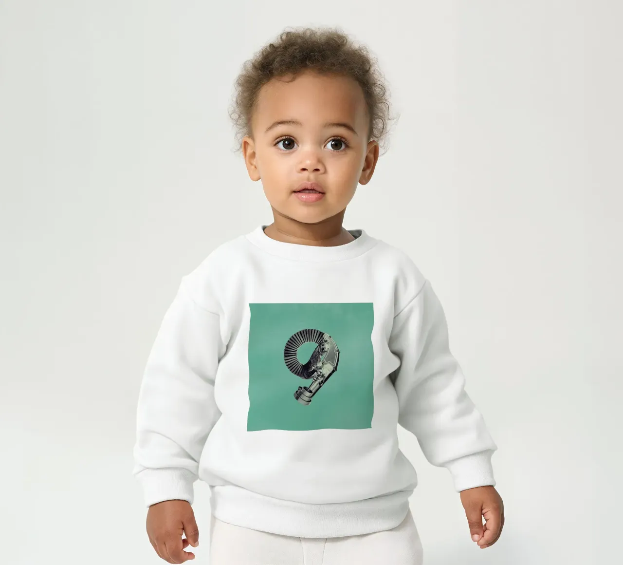Steampunk Alphabet Number 9 Baby Sweatshirt von Birgit Palma