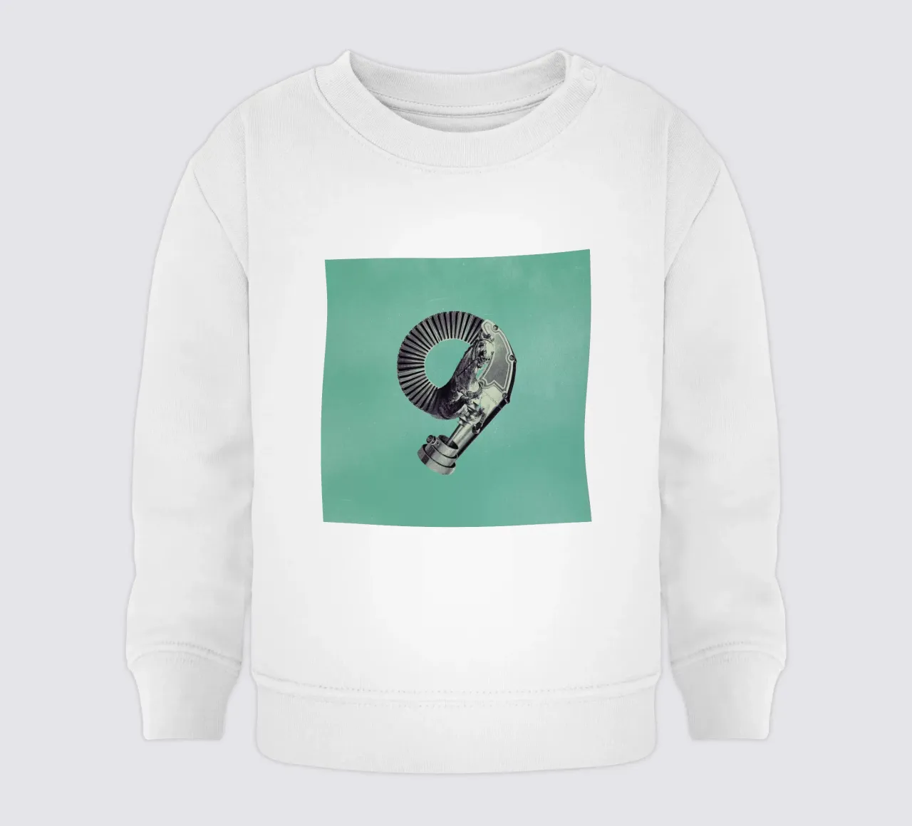 Steampunk Alphabet Number 9 felpa neonato da Birgit Palma