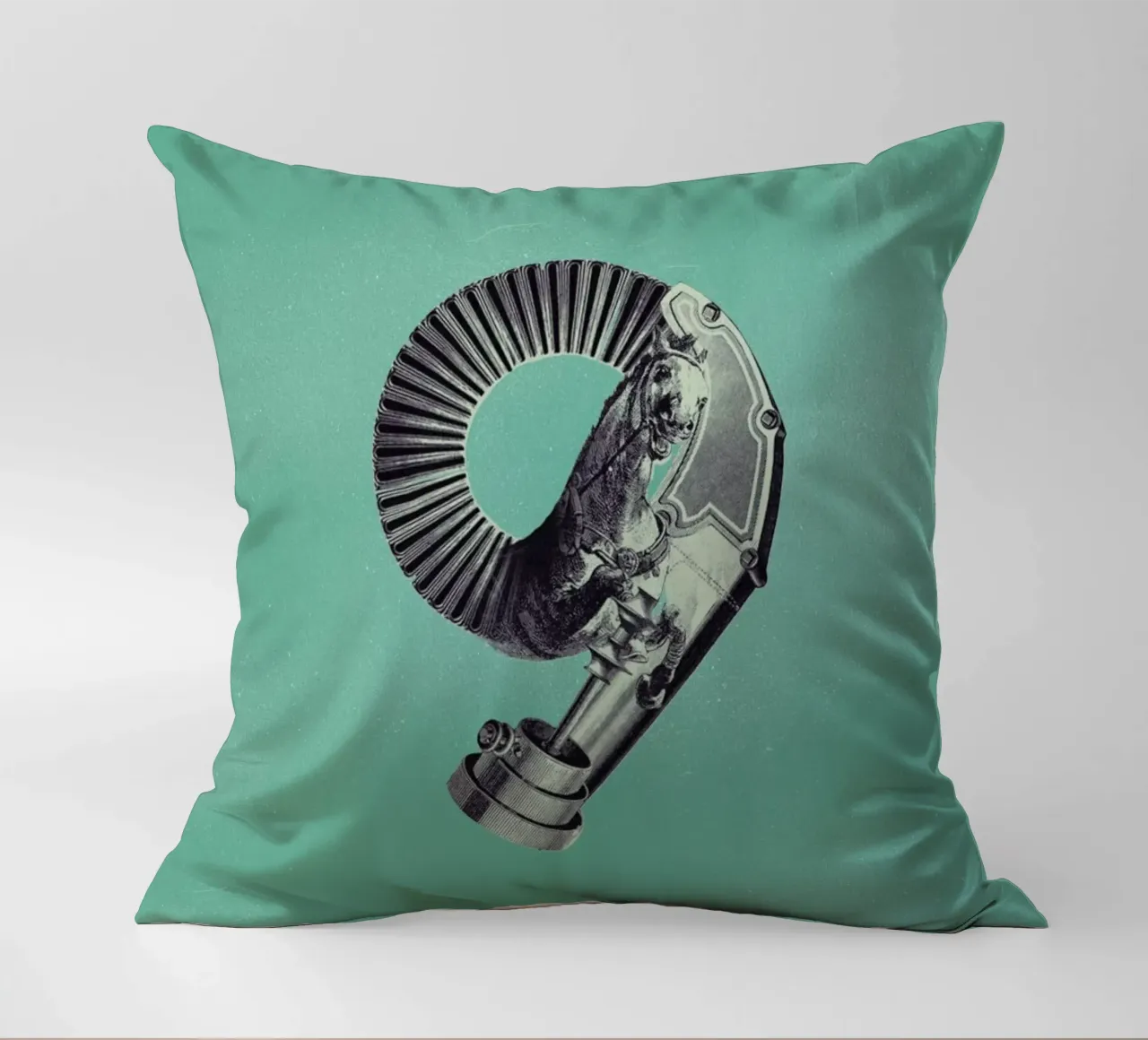 Steampunk Alphabet Number 9 cuscino da Birgit Palma