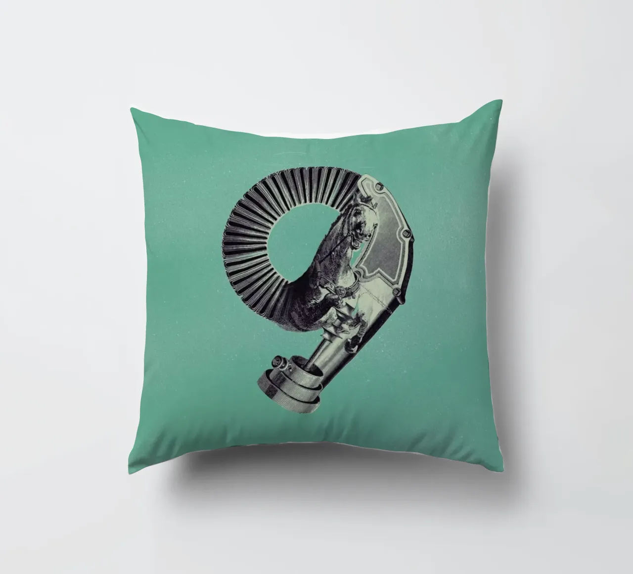 Steampunk Alphabet Number 9 cuscino da Birgit Palma