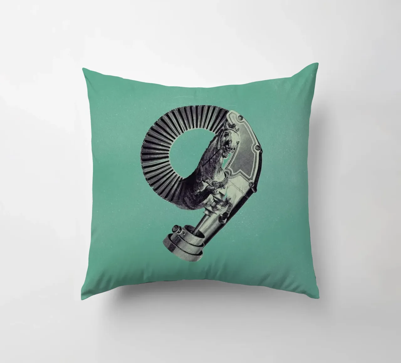 Steampunk Alphabet Number 9 cuscino da Birgit Palma