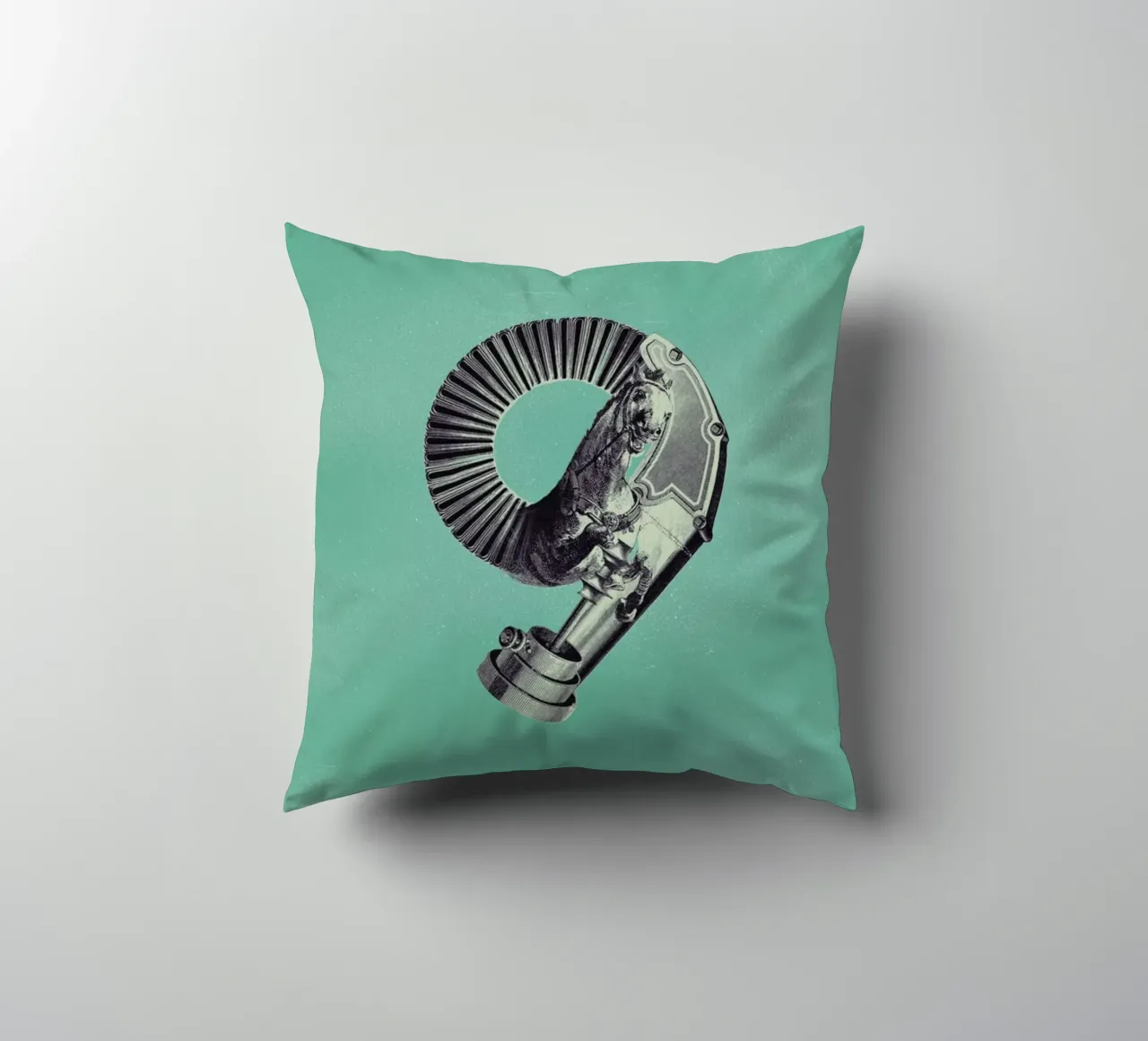 Steampunk Alphabet Number 9 cuscino da Birgit Palma