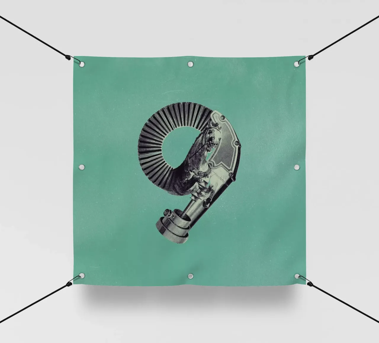 Steampunk Alphabet Number 9 telo in pvc da Birgit Palma