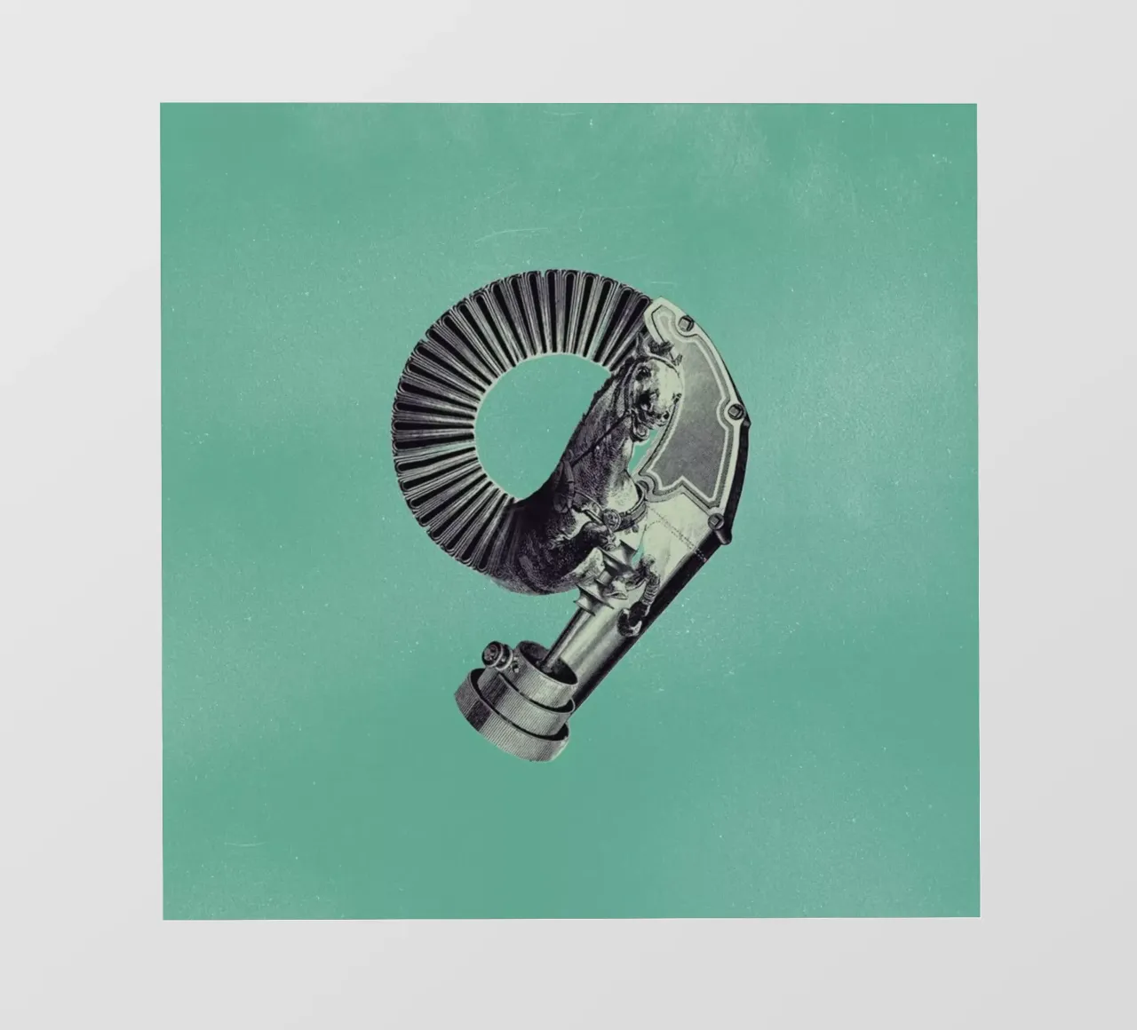 Steampunk Alphabet Number 9 telo in pvc da Birgit Palma