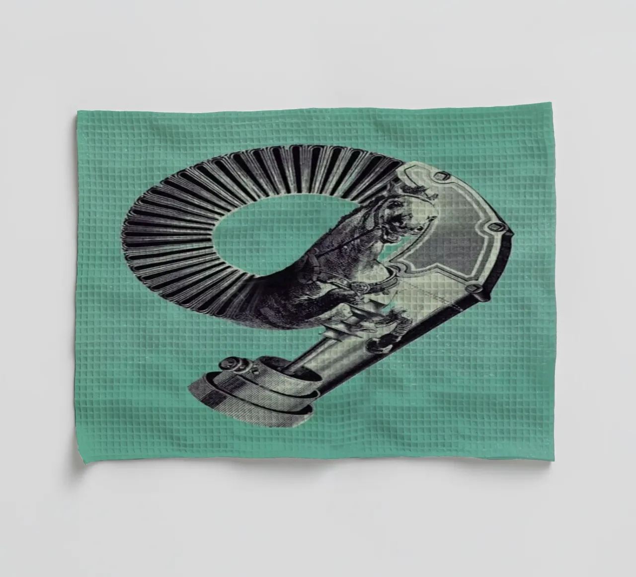 Steampunk Alphabet Number 9 canovaccio da cucina da Birgit Palma