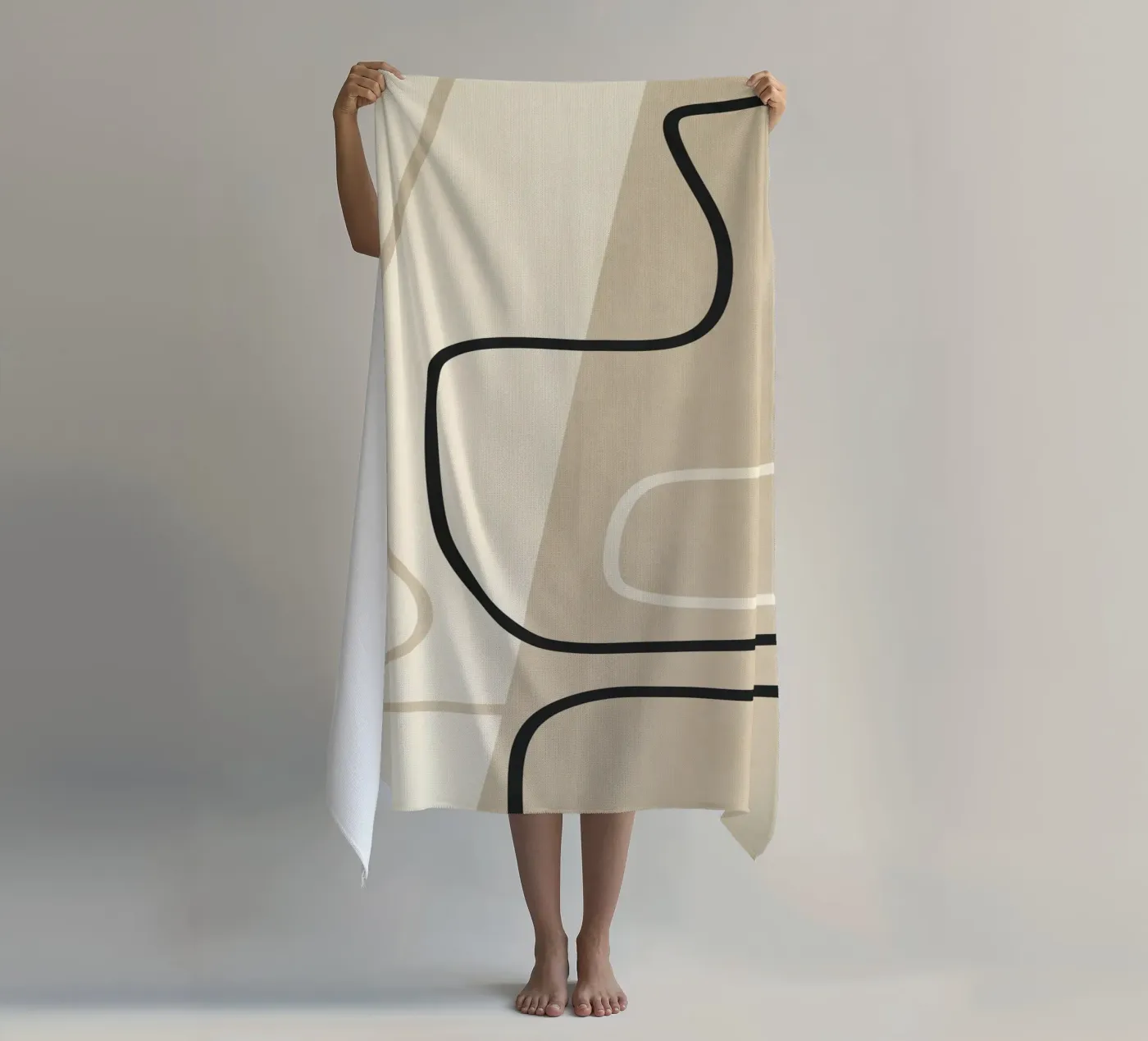 Minimal Line Composition beach towel by LeaDArt