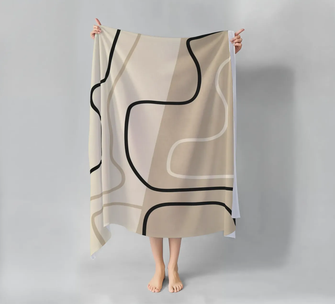 Minimal Line Composition beach towel by LeaDArt