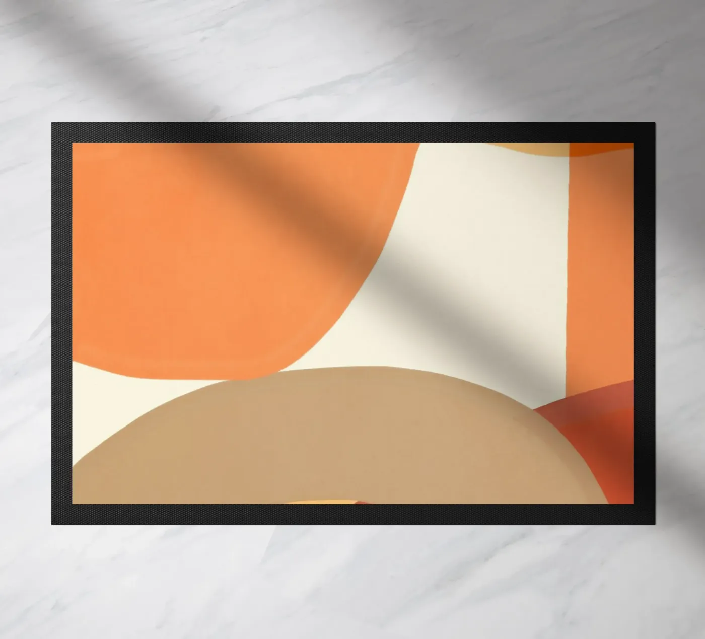 Modern Warm Shapes deurmat van LeaDArt