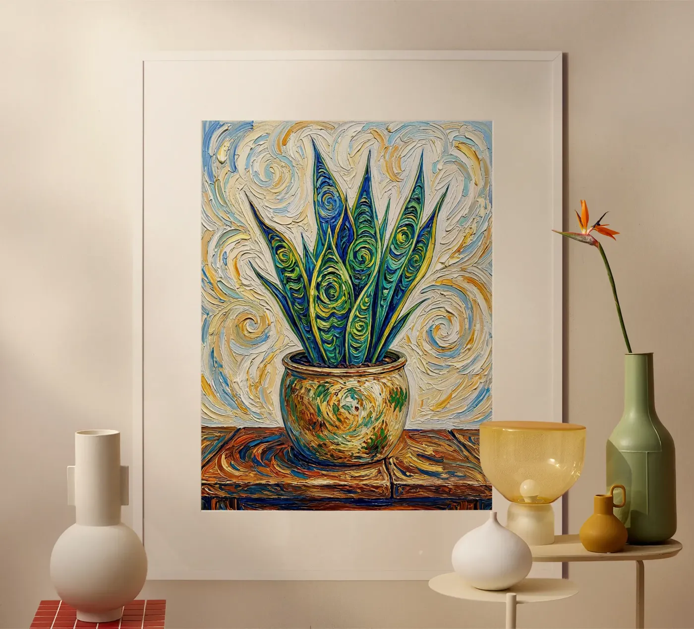 Pianta serpente a spirale poster da FlatPrint Studio