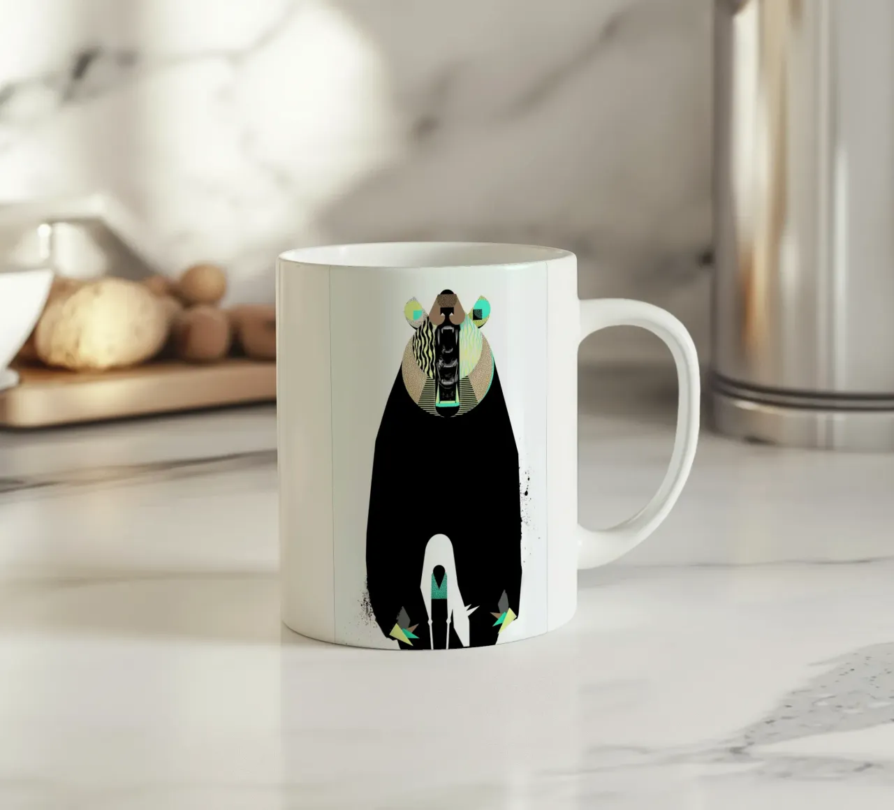 Bear meets Deer tazza in ceramica da Birgit Palma