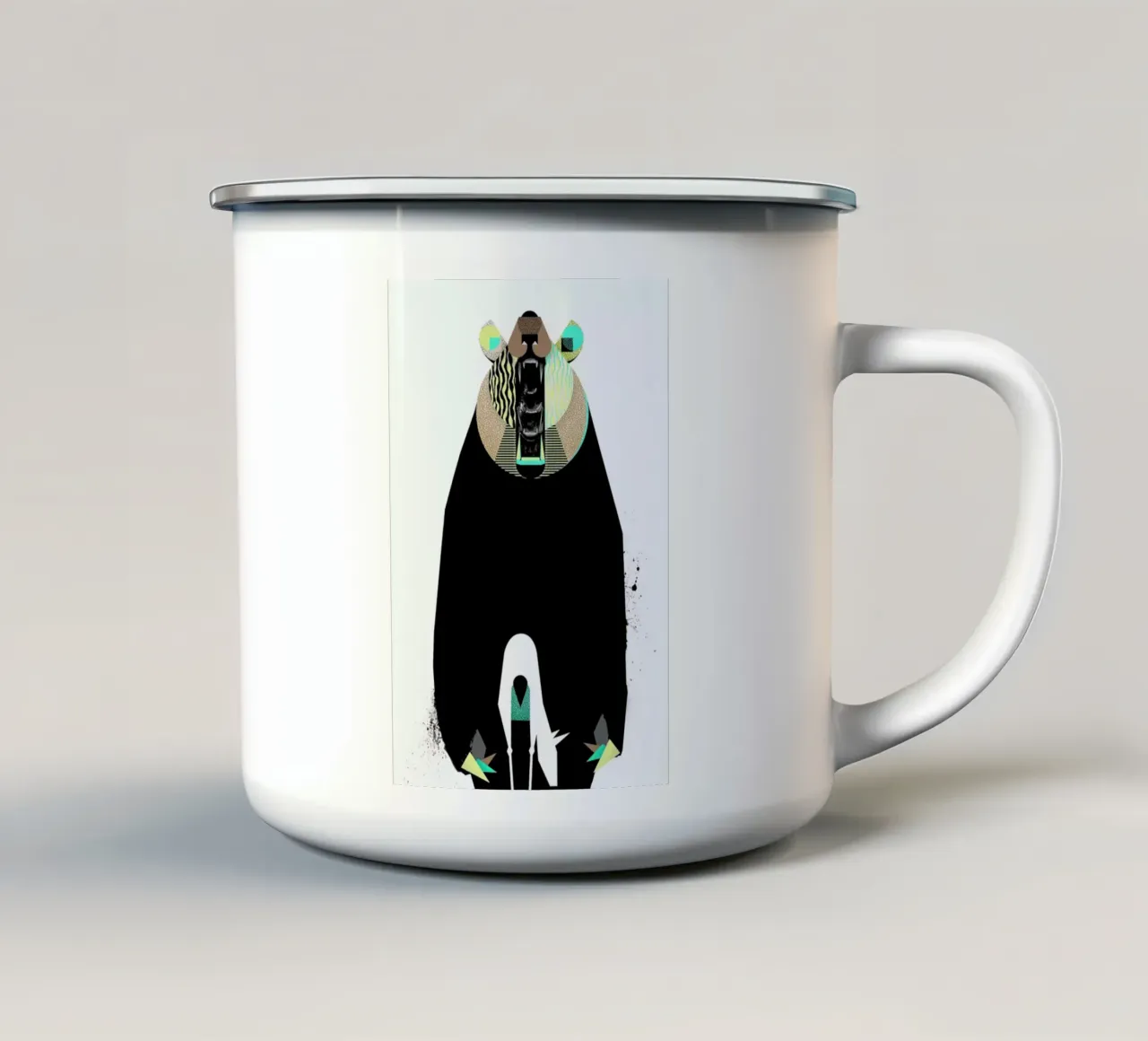 Bear meets Deer tazza in smalto da Birgit Palma