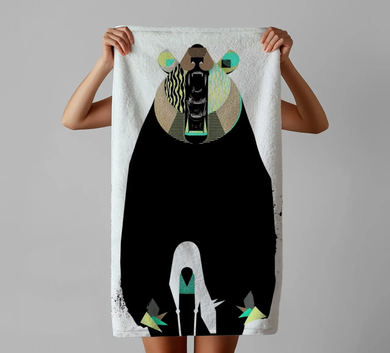 Bear meets Deer towel by Birgit Palma