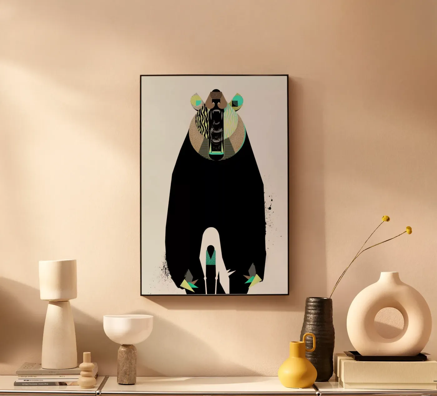 Bear meets Deer acryl van Birgit Palma