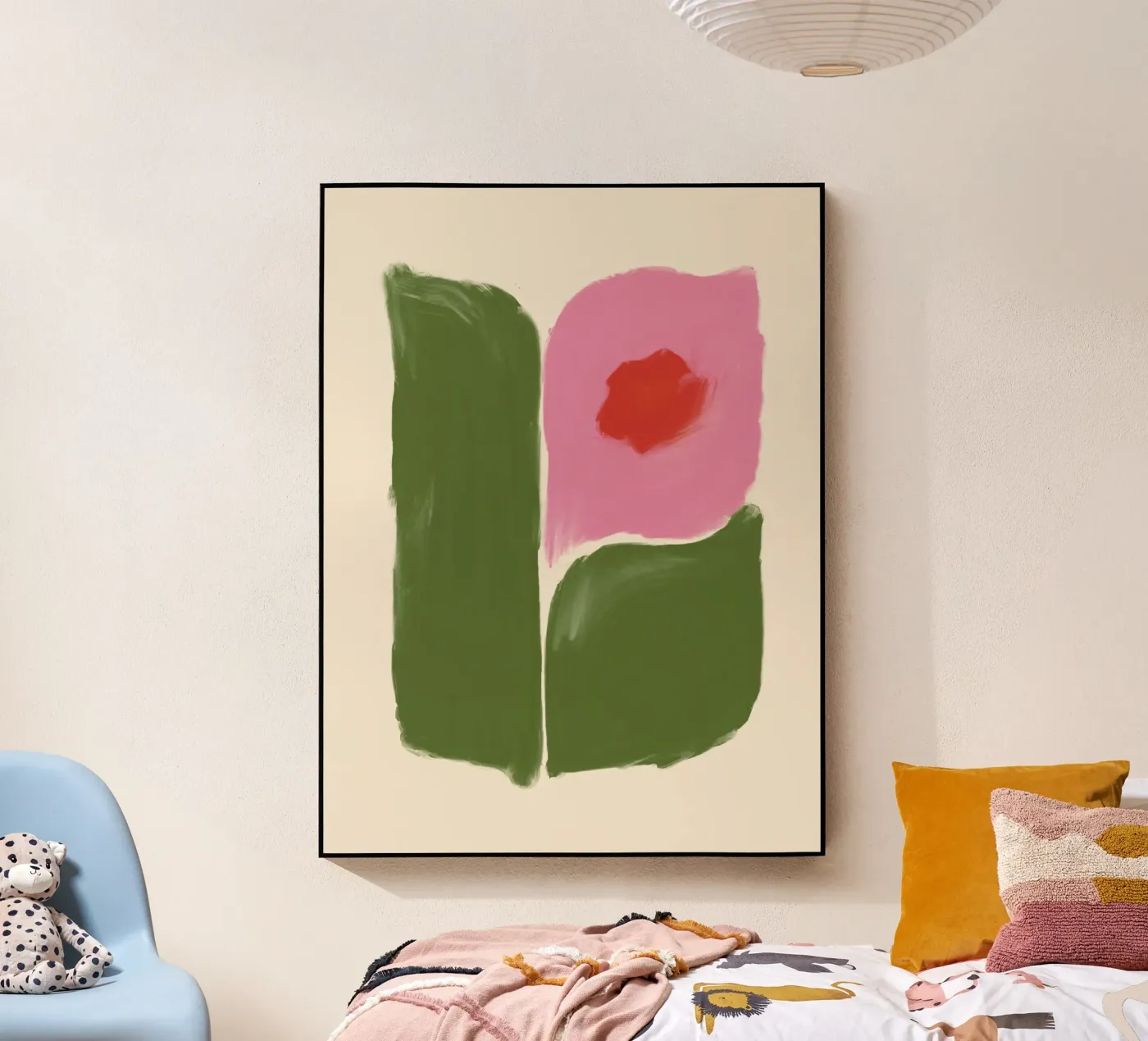 Abstract Pink flower acrylic glass by Colourful Art