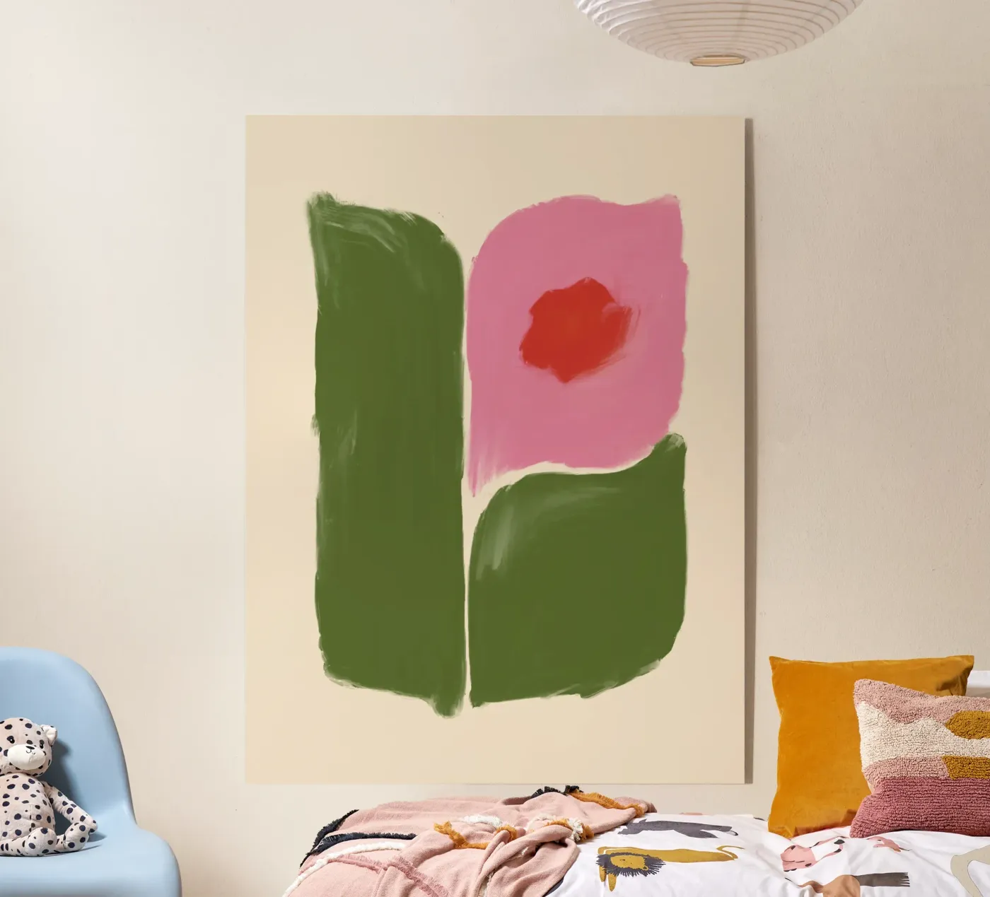 Abstract Pink flower acrylic glass by Colourful Art