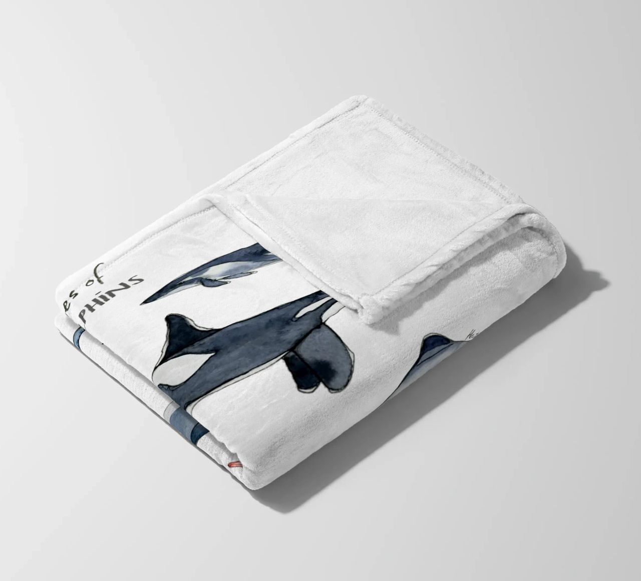 Tipi disegnati a mano di delfini in acquerello: design giocoso coperta in pile da Studio Patruschka