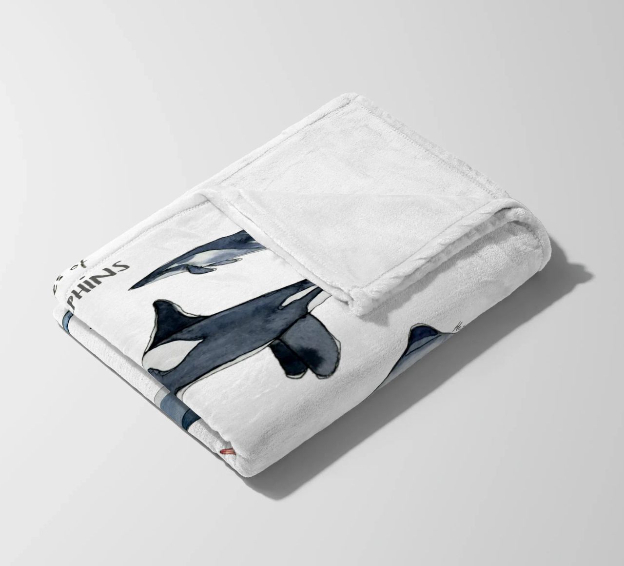 Tipi disegnati a mano di delfini in acquerello: design giocoso coperta in pile da Studio Patruschka