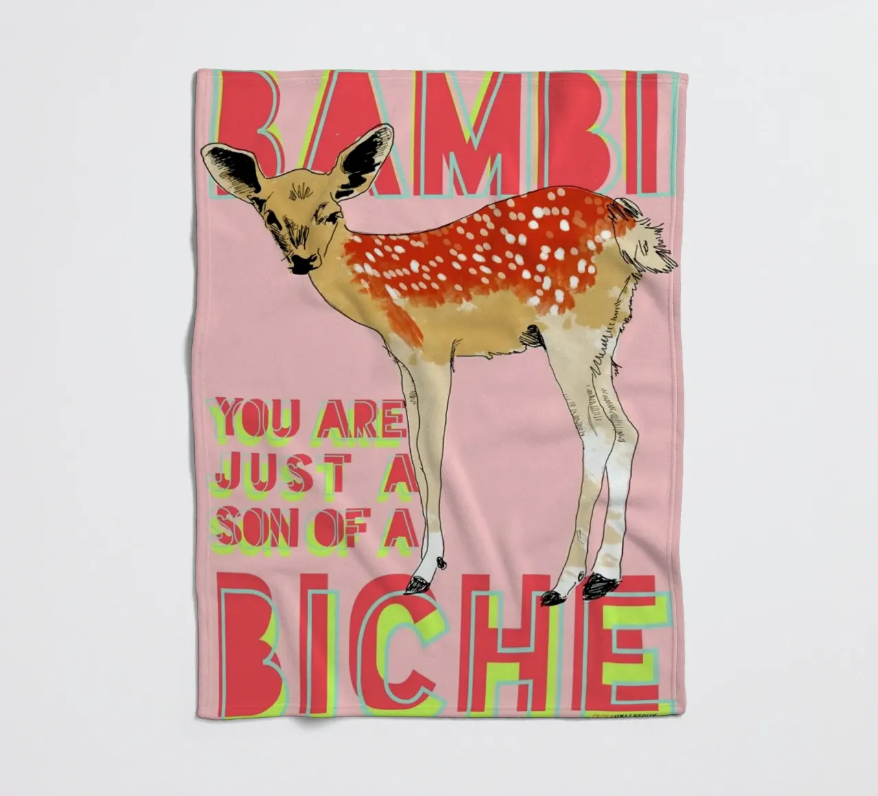 Bambi coperta in pile da La Belette Rose