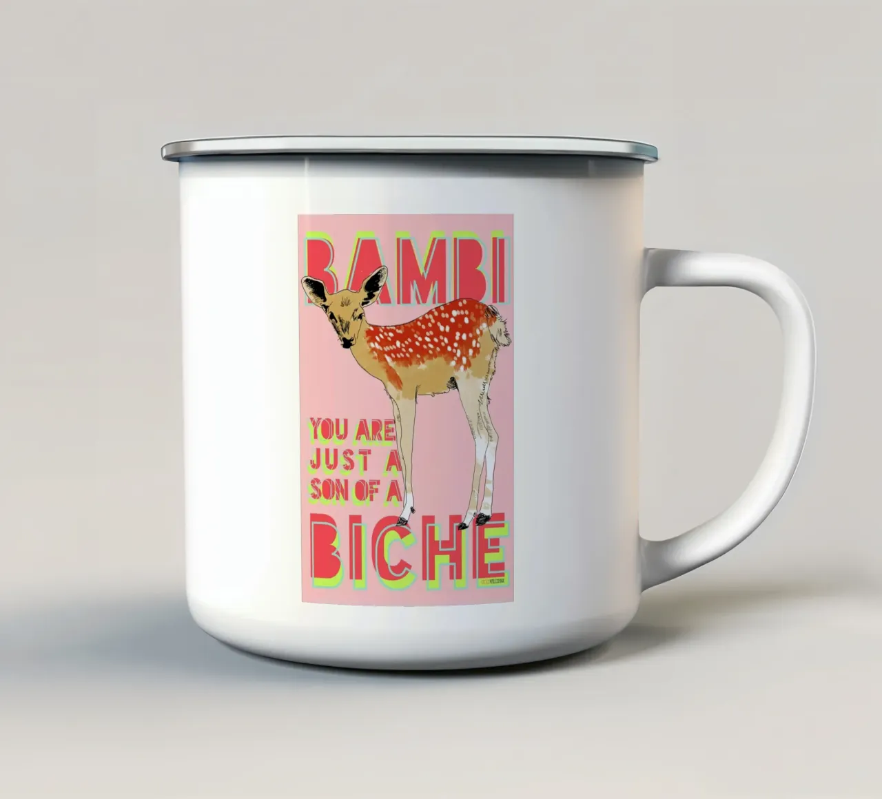 Bambi tazza in smalto da La Belette Rose