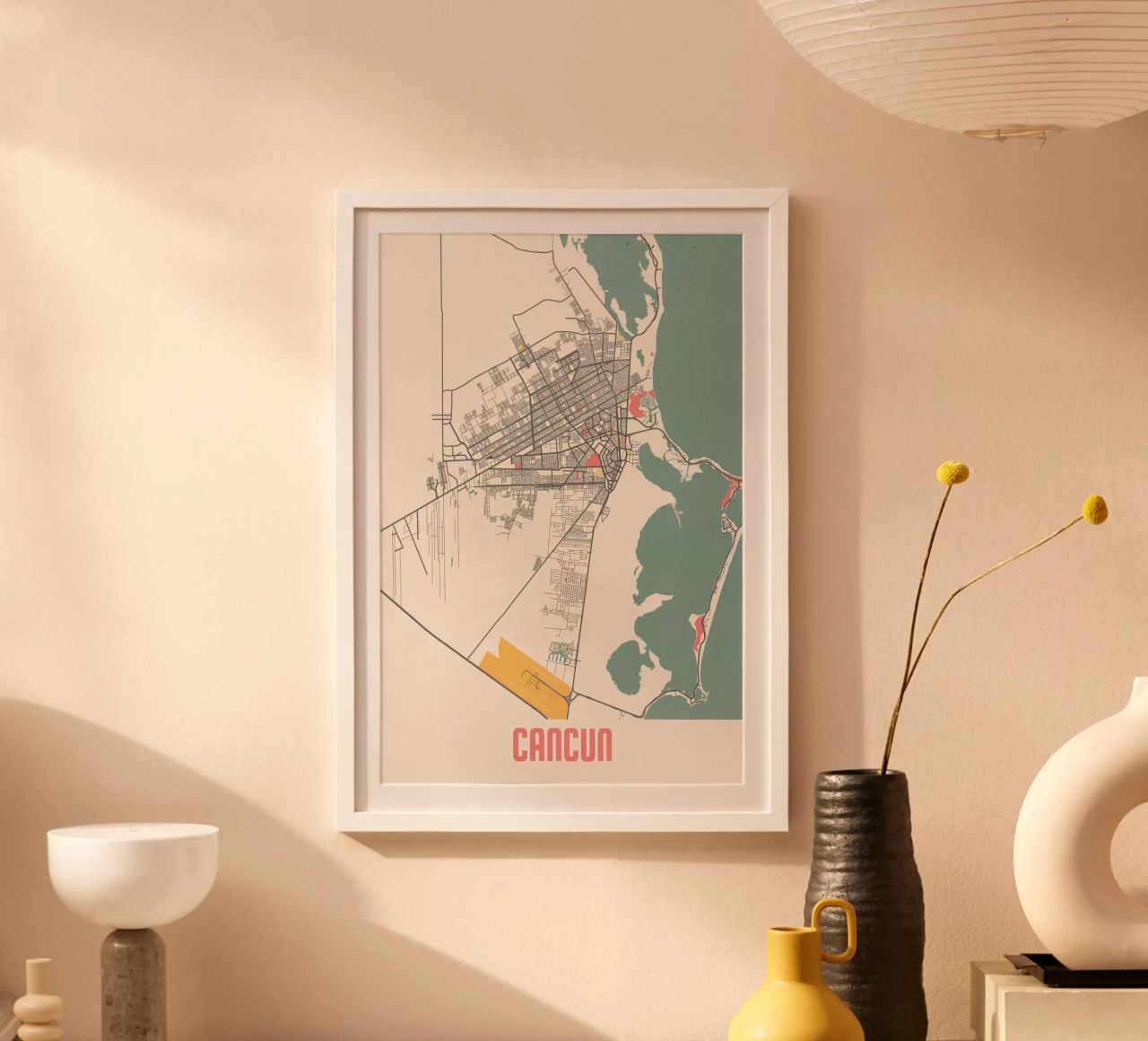 Mapa de Cancún - Impresión de Arte | FineArt Print poster de MOOODZART