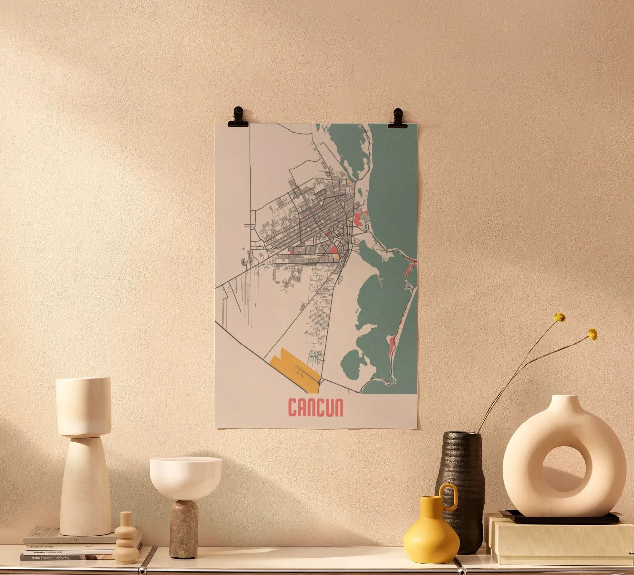 Mapa de Cancún - Impresión de Arte | FineArt Print poster de MOOODZART