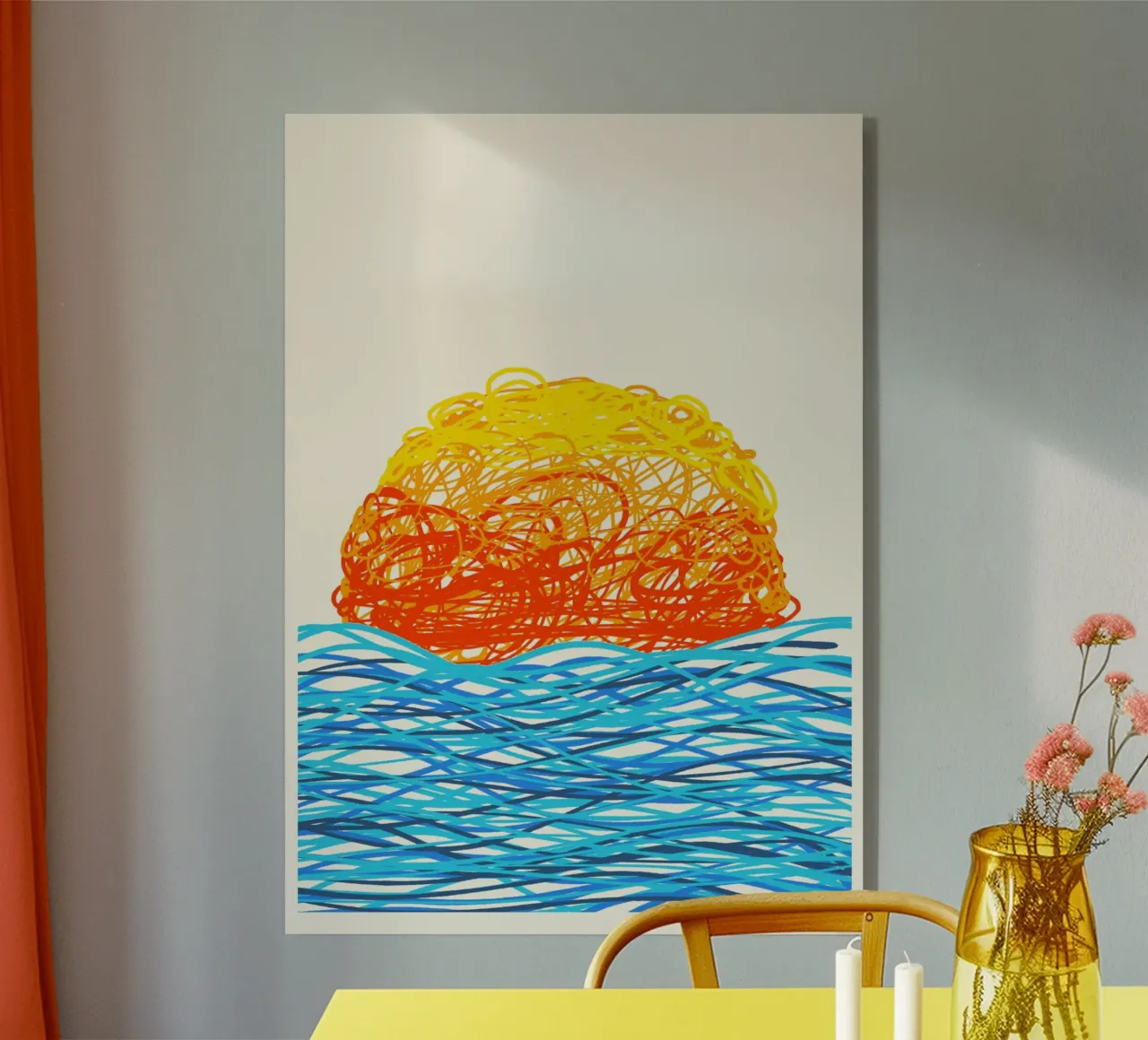 Scribbled Sunset acrylic glass by Onom Art