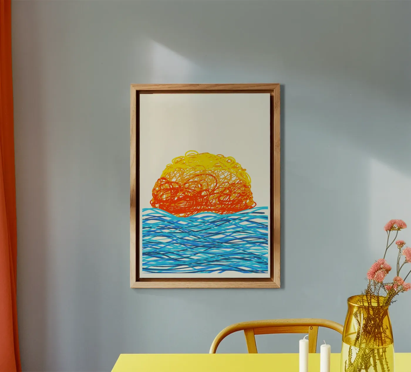 Scribbled Sunset forex-plaat van Onom Art