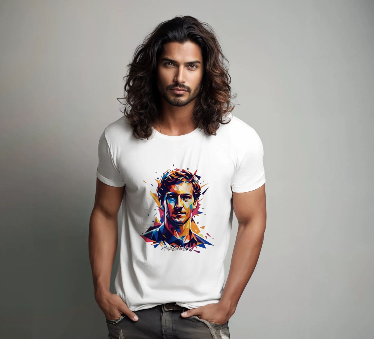 Mark Zuckerberg in WPAP Pop ARt t-shirt da vectorartnesia