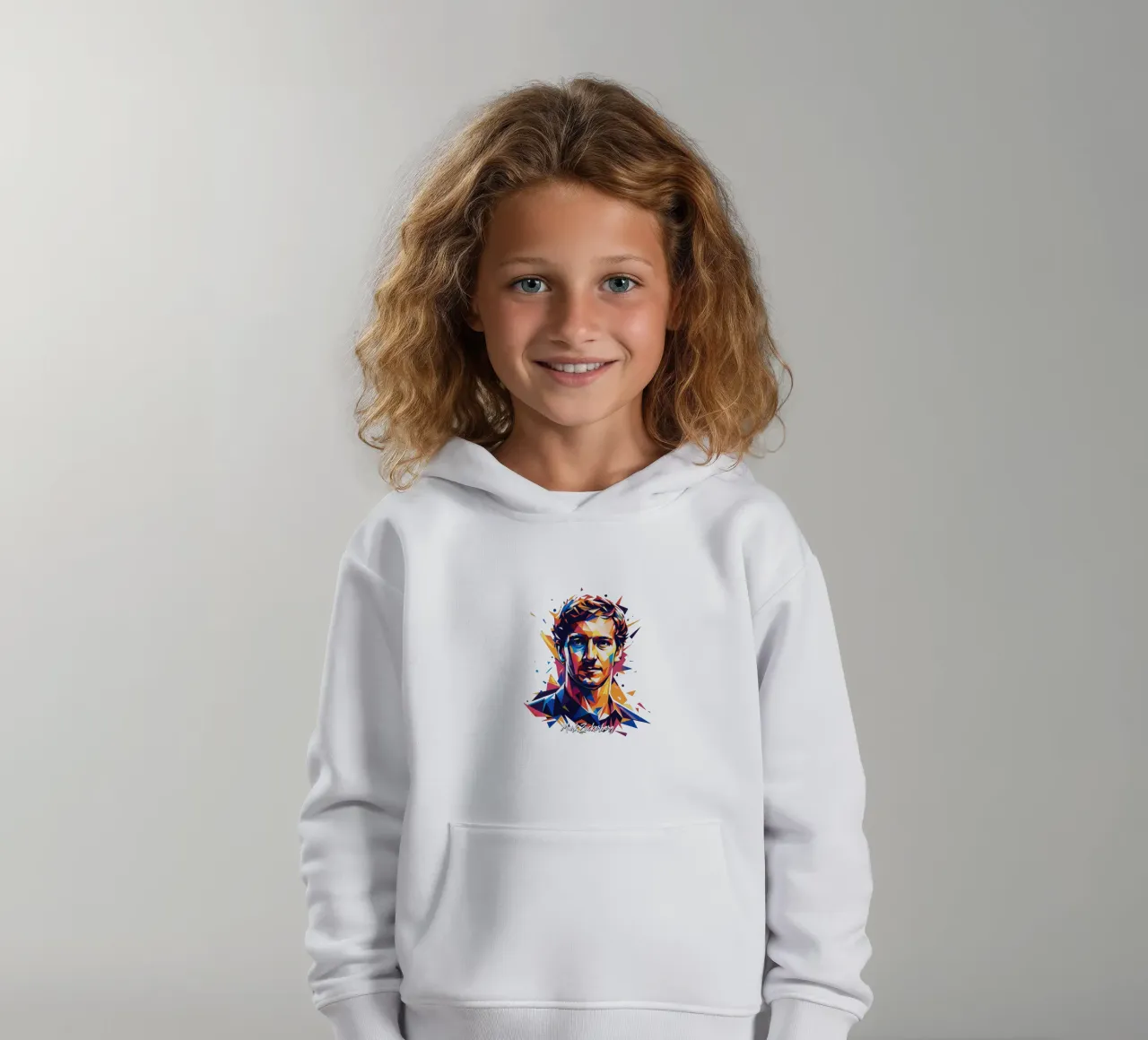 Mark Zuckerberg in WPAP Pop ARt felpa bambino con cappuccio da vectorartnesia