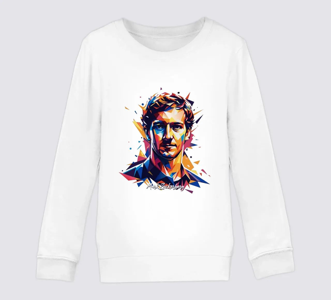 Mark Zuckerberg in WPAP Pop ARt kids sweatshirt by vectorartnesia