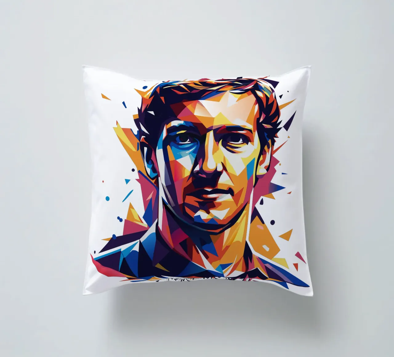 Mark Zuckerberg in WPAP Pop ARt Kissen von vectorartnesia