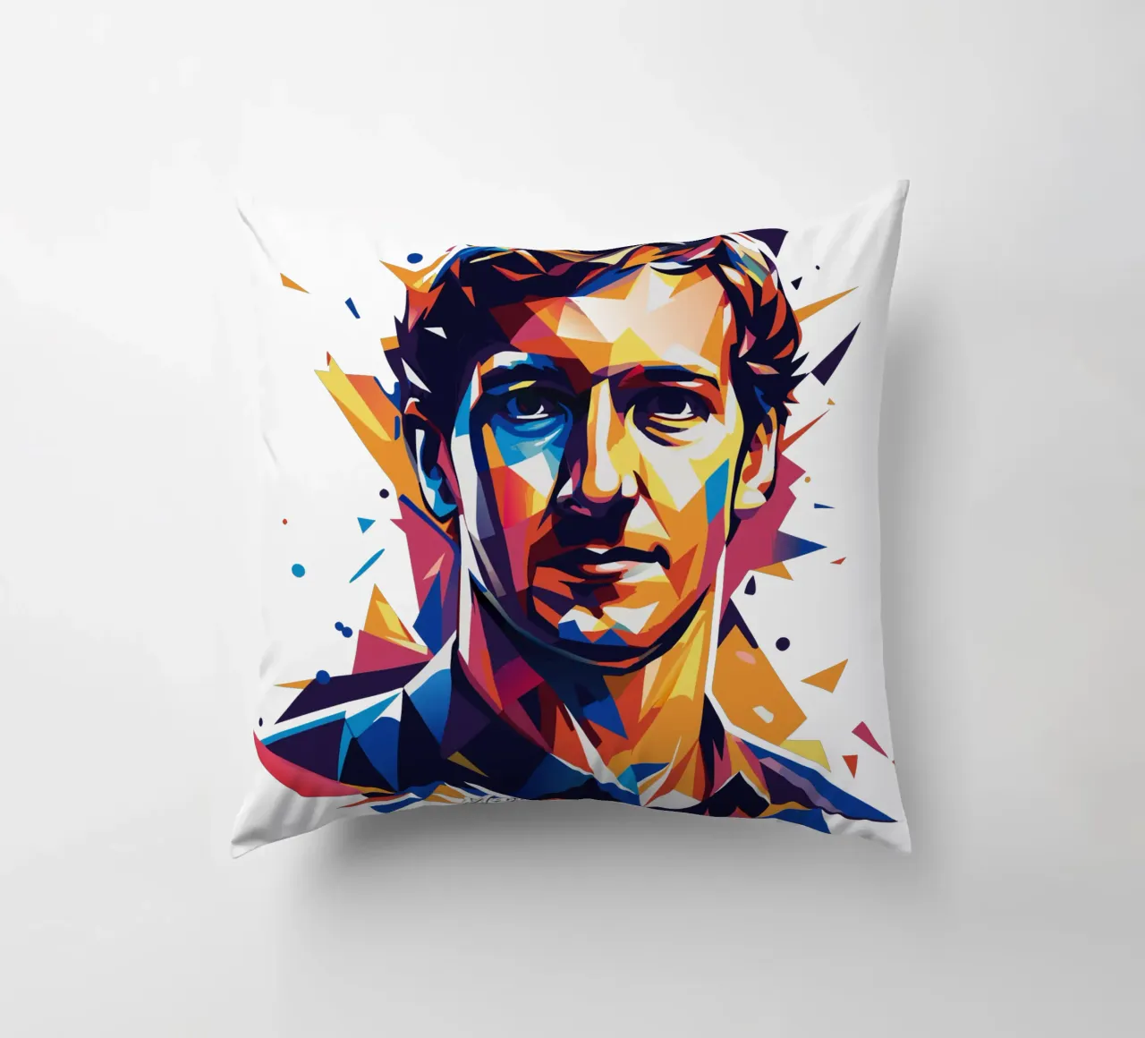 Mark Zuckerberg in WPAP Pop ARt Kissen von vectorartnesia