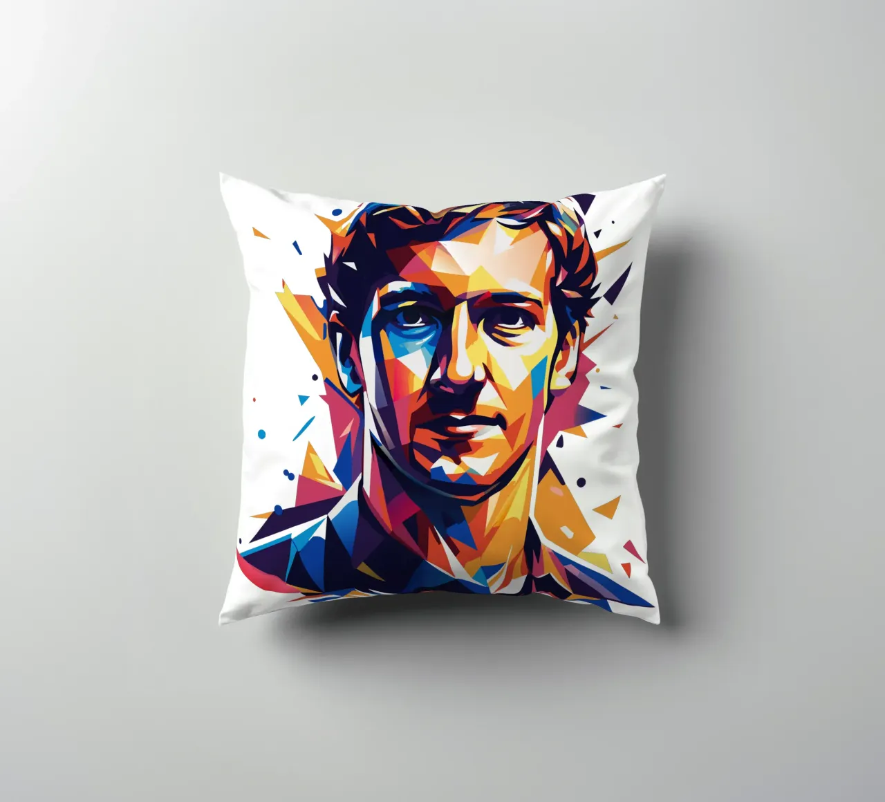 Mark Zuckerberg in WPAP Pop ARt Kissen von vectorartnesia