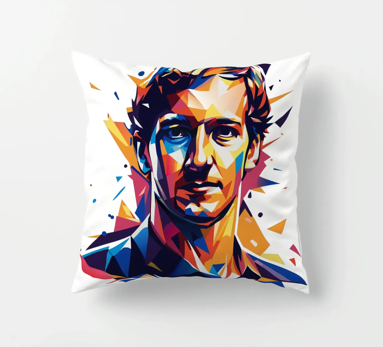 Mark Zuckerberg in WPAP Pop ARt Kissen von vectorartnesia