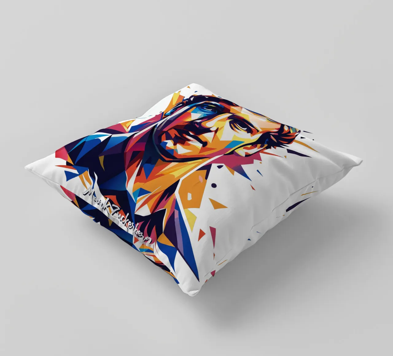 Mark Zuckerberg in WPAP Pop ARt cuscino da vectorartnesia