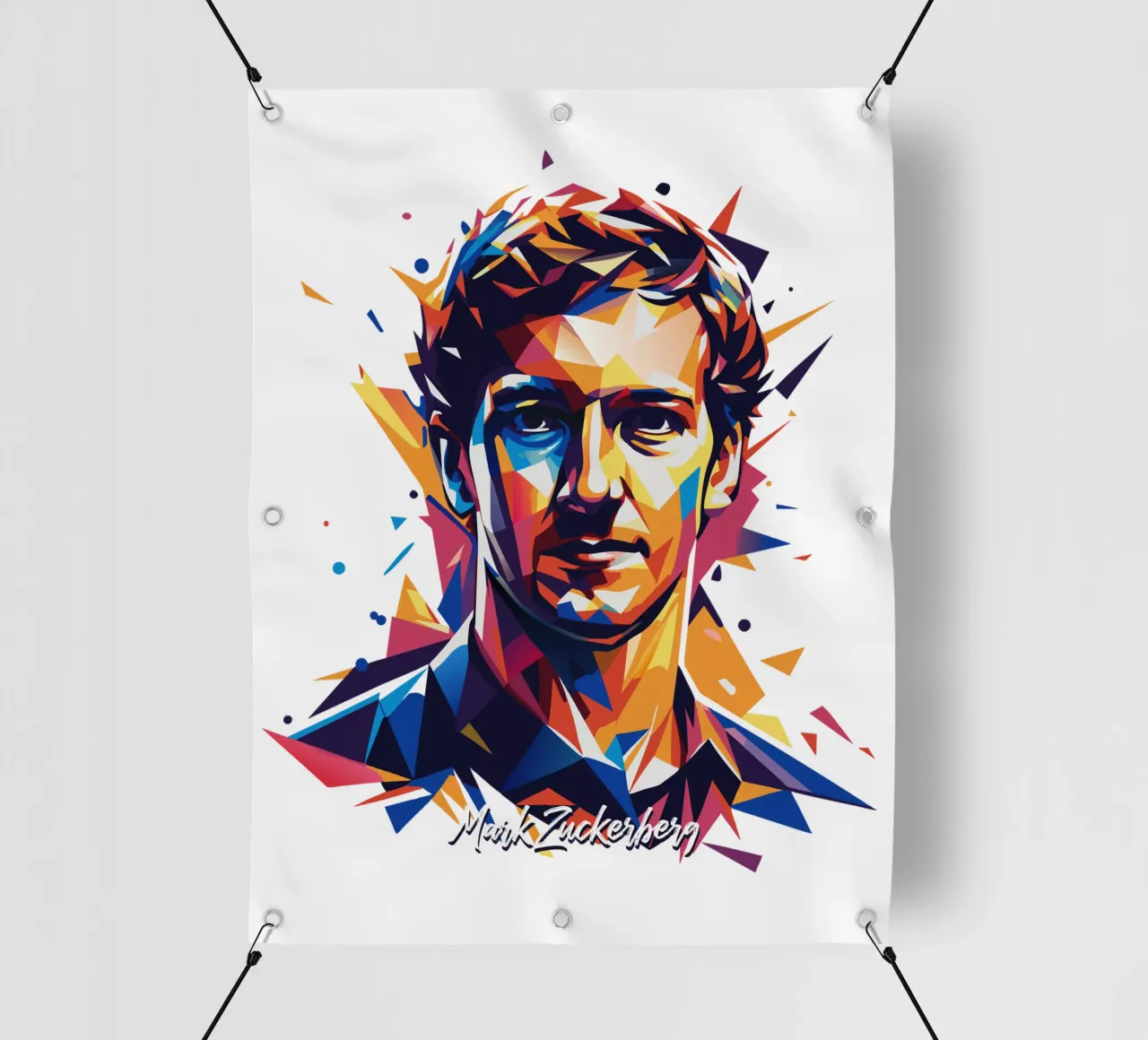 Mark Zuckerberg in WPAP Pop ARt telo in pvc da vectorartnesia