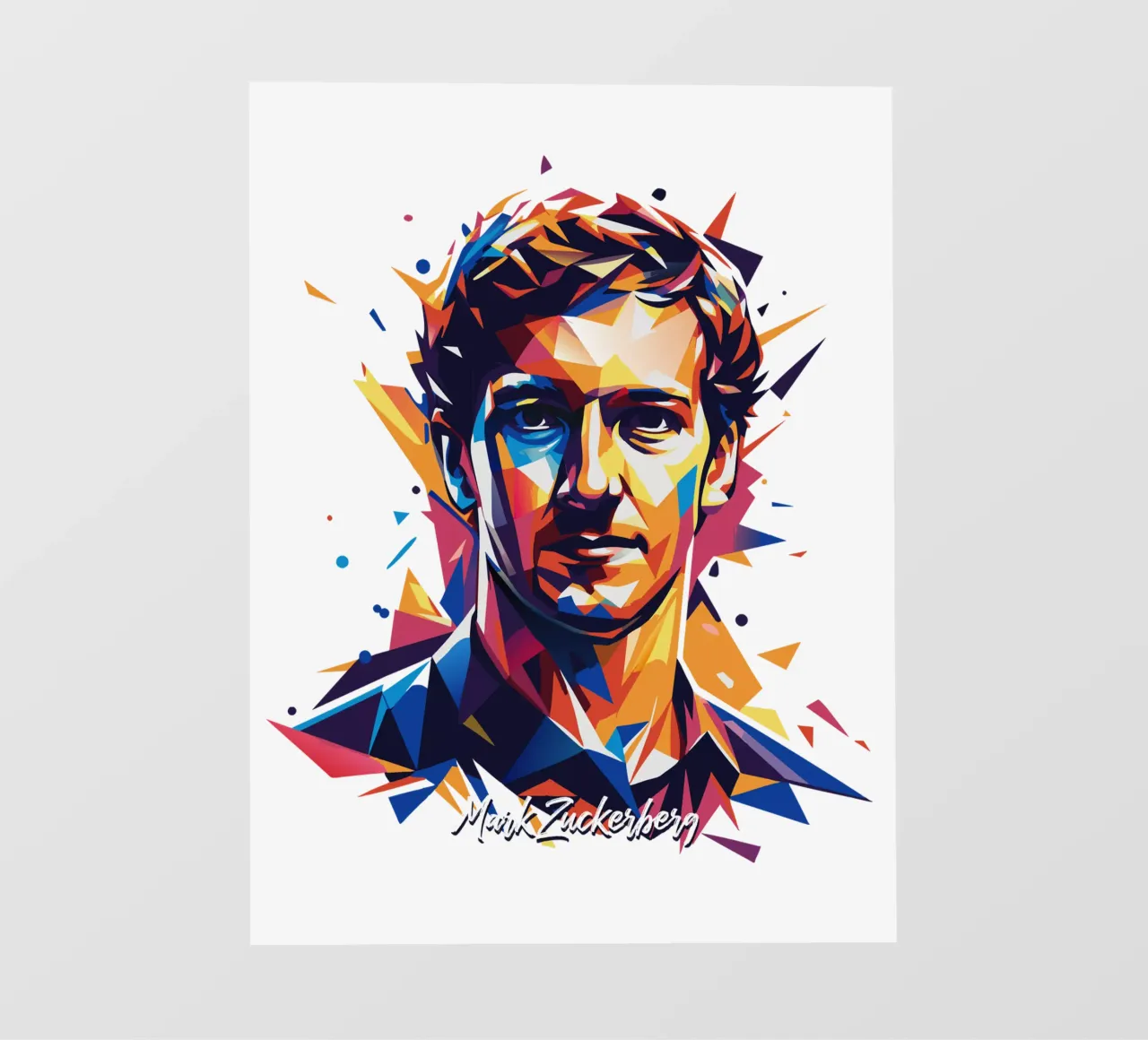 Mark Zuckerberg in WPAP Pop ARt telo in pvc da vectorartnesia