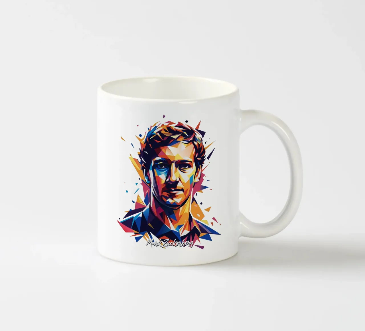 Mark Zuckerberg in WPAP Pop ARt taza de cerámica de vectorartnesia