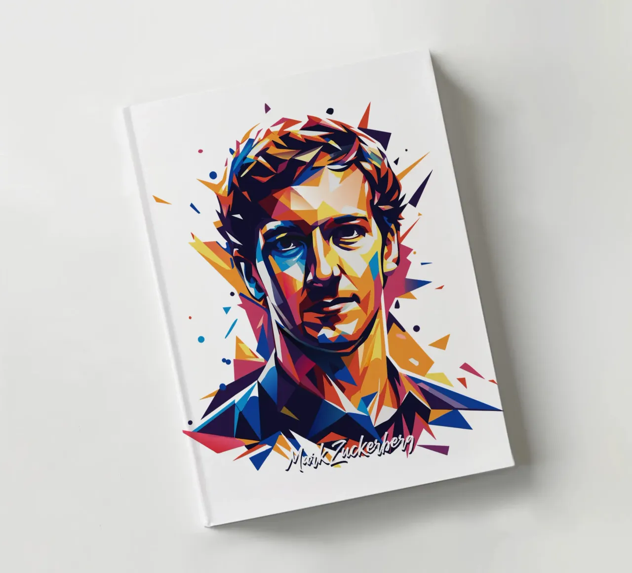 Mark Zuckerberg in WPAP Pop ARt notebook by vectorartnesia