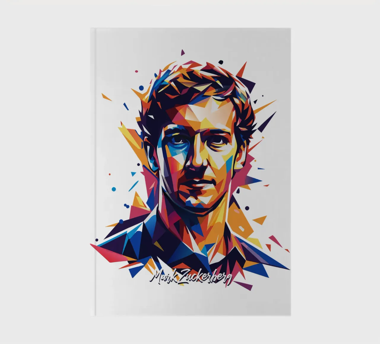 Mark Zuckerberg in WPAP Pop ARt notebook by vectorartnesia