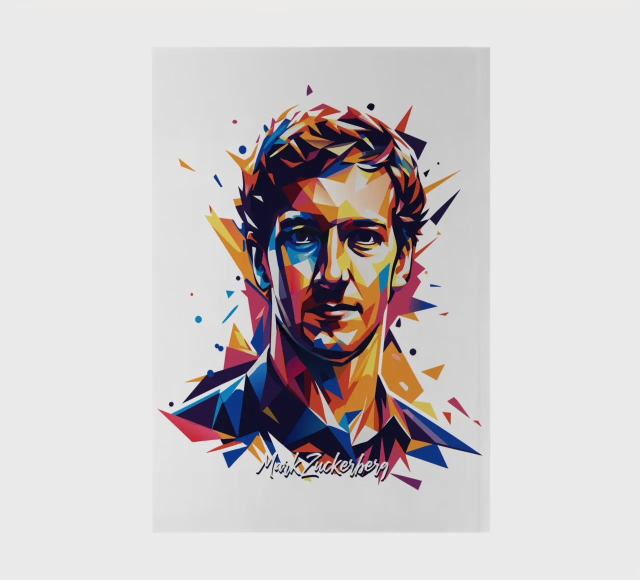 Mark Zuckerberg in WPAP Pop ARt notebook by vectorartnesia