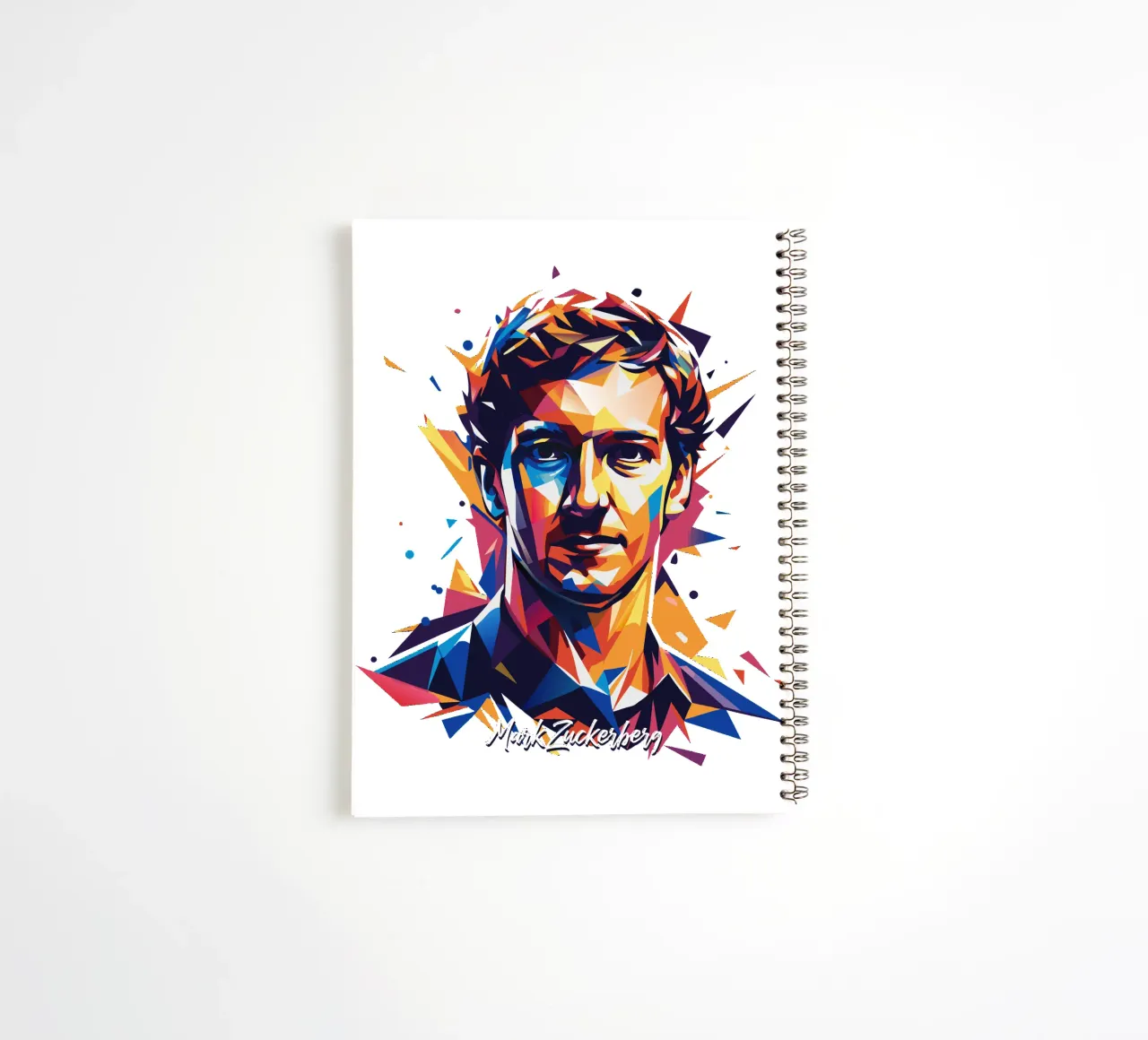 Mark Zuckerberg in WPAP Pop ARt spiral notebook by vectorartnesia