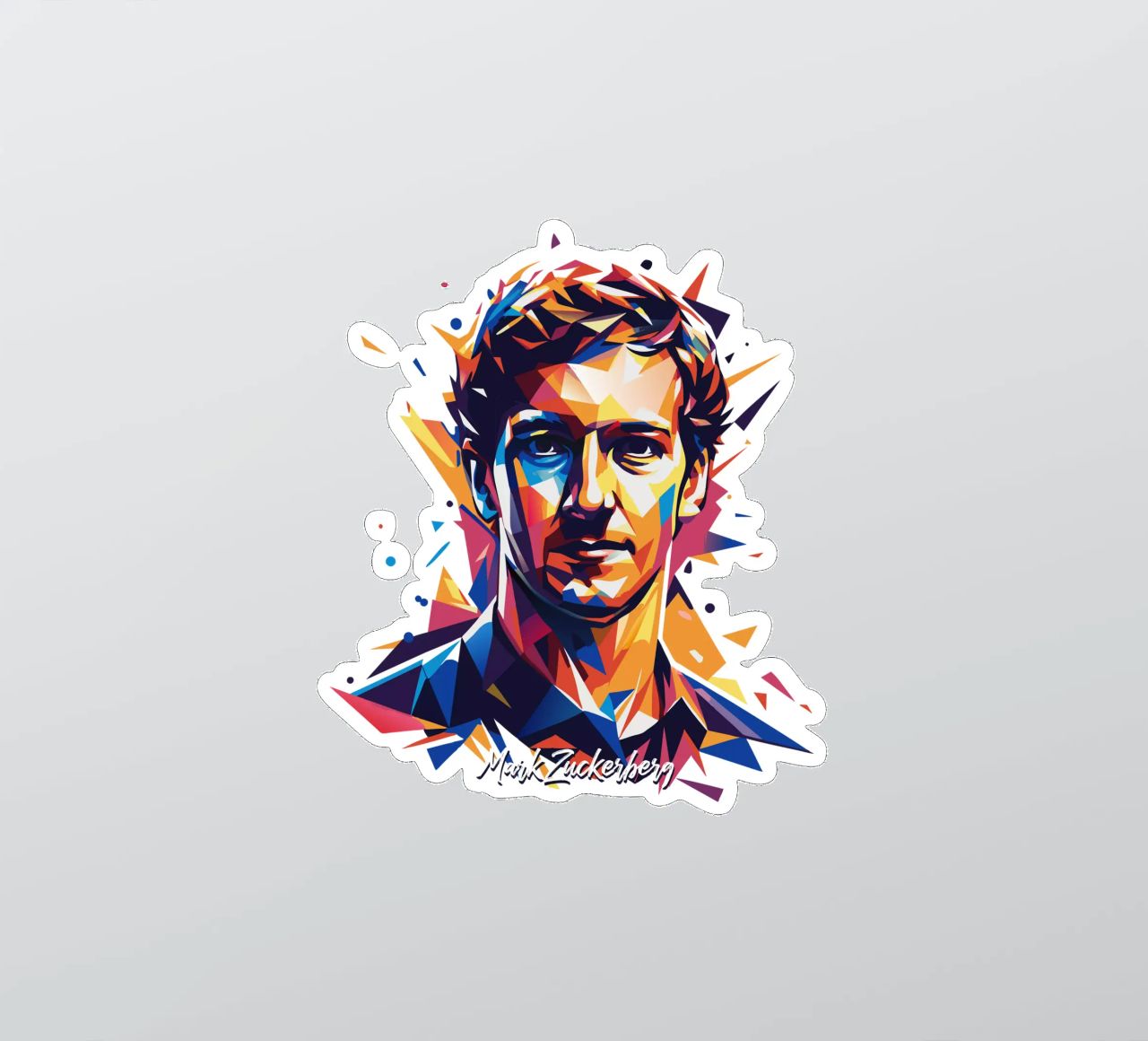 Mark Zuckerberg in WPAP Pop ARt adesivo da vectorartnesia
