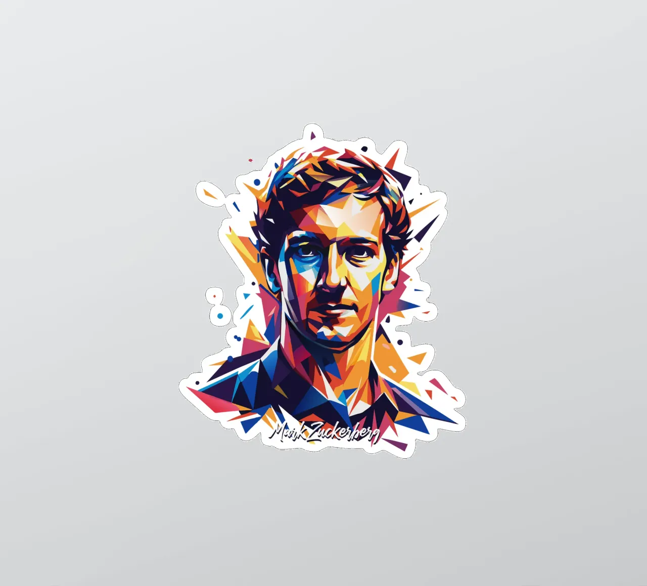 Mark Zuckerberg in WPAP Pop ARt adesivo da vectorartnesia