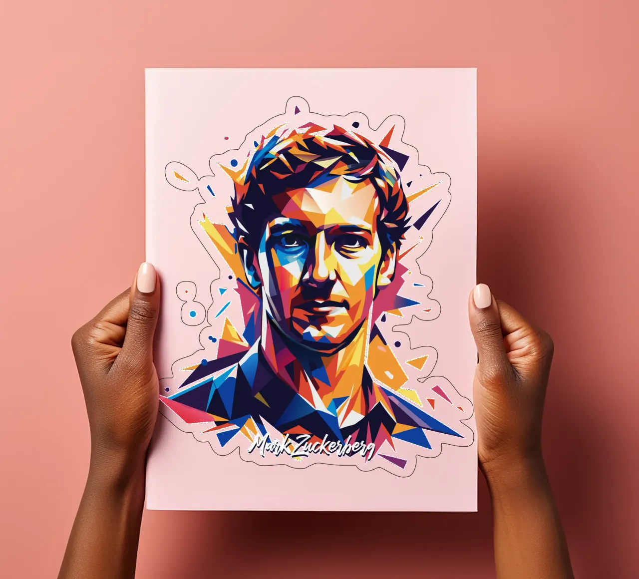 Mark Zuckerberg in WPAP Pop ARt foglio adesivo da vectorartnesia