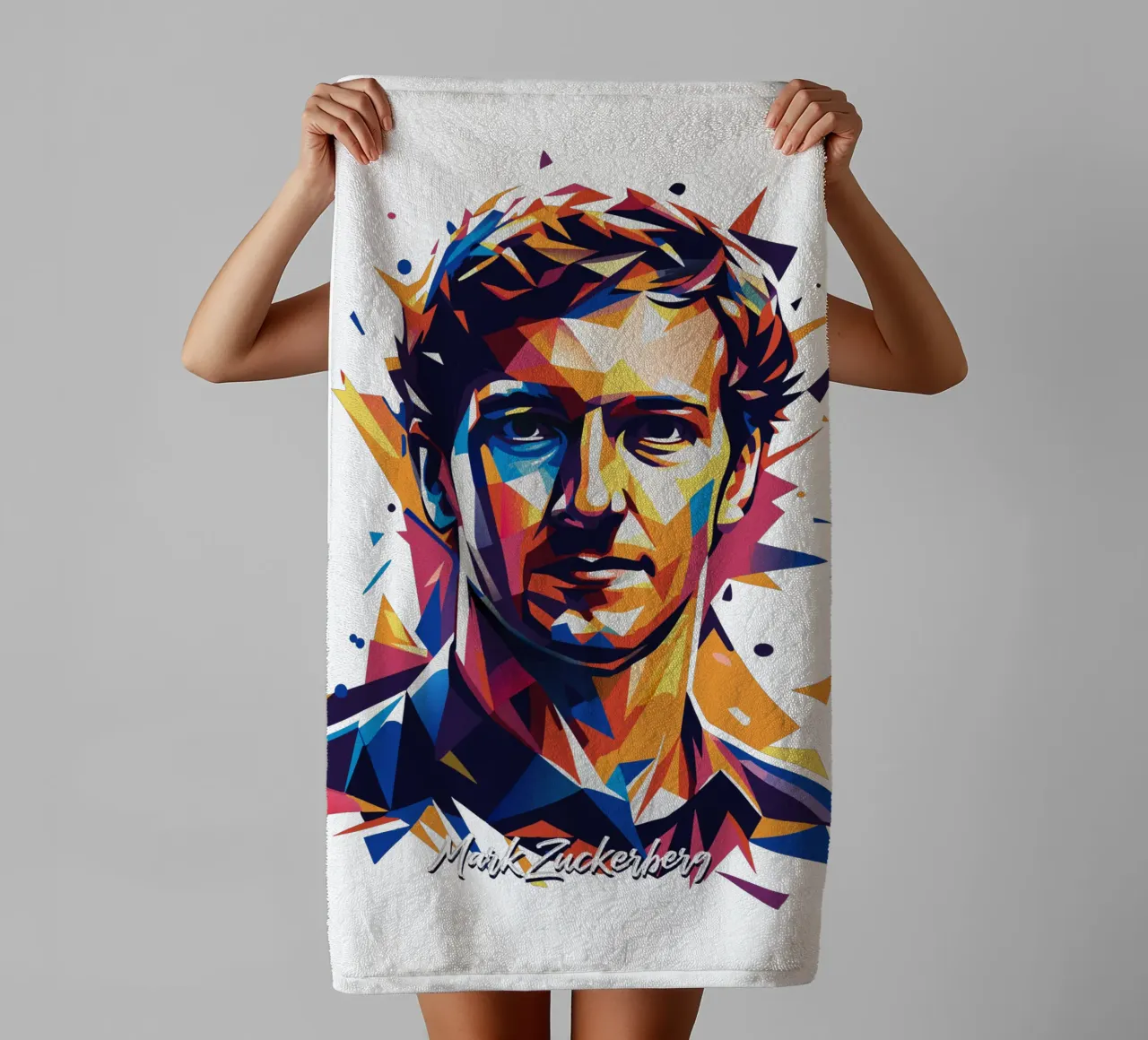 Mark Zuckerberg in WPAP Pop ARt Handtuch von vectorartnesia